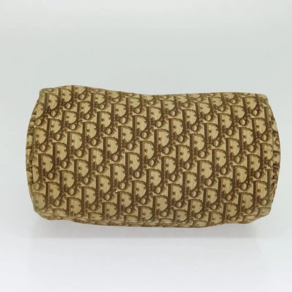 Christian Dior Trotter Canvas Boston Bag Brown Gold - Picture 6 of 16